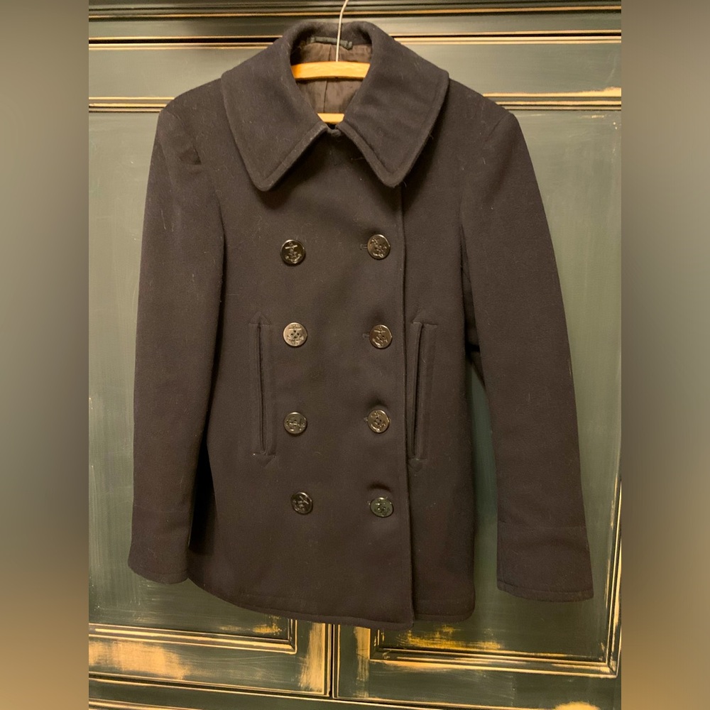 Original vintage Navy wool peacoat. Size S